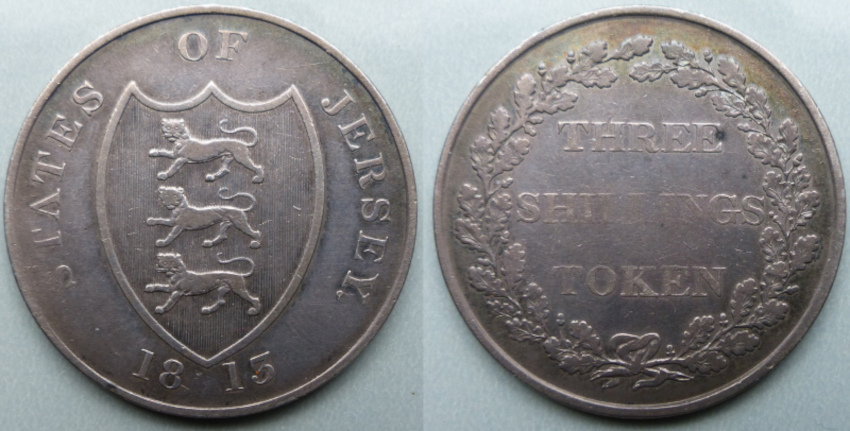 Jersey 1813 three shillings - £140.00 : Rare Coins and Tokens, On Line ...