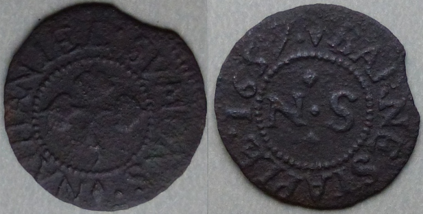 Barnstaple, Nathaniel Symons 1657 farthing N620 Barnstaple, Nathaniel Symons 1657 farthing N620