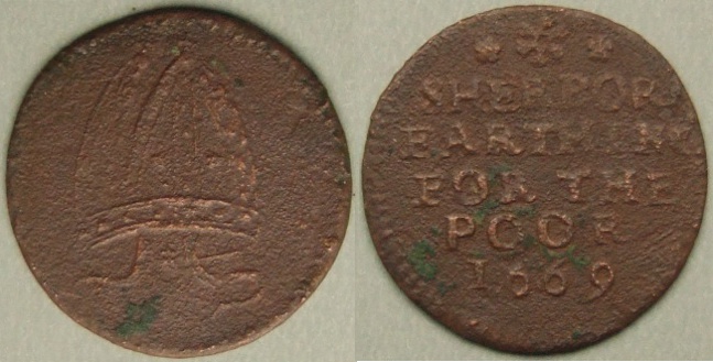 Sherborne, town issue 1669 farthing N966